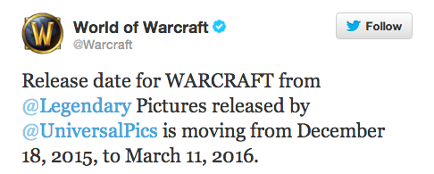 WARCRAFT Movie New Release Date Confirmed
